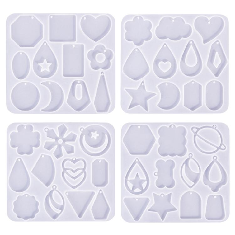 Geometric Earring Mold DIY Necklace Pendant Flower Crystal Epoxy Resin Molds 1