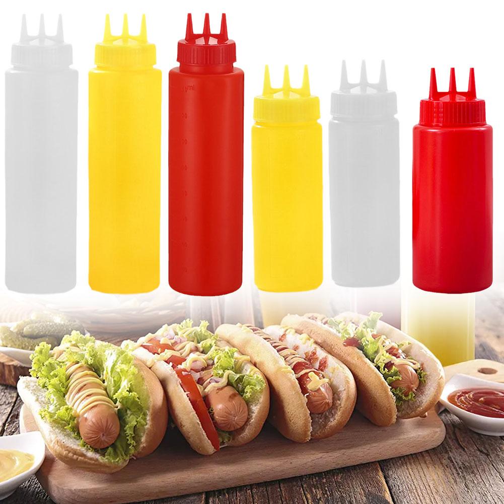 3 otvory Otočný uzávěr Stlačovací láhev Potravinářský plastový olej Olivová omáčka 12oz Nástroj Hořčice Stlačovací Kečup Mayo láhev Láhev Ki D8U7