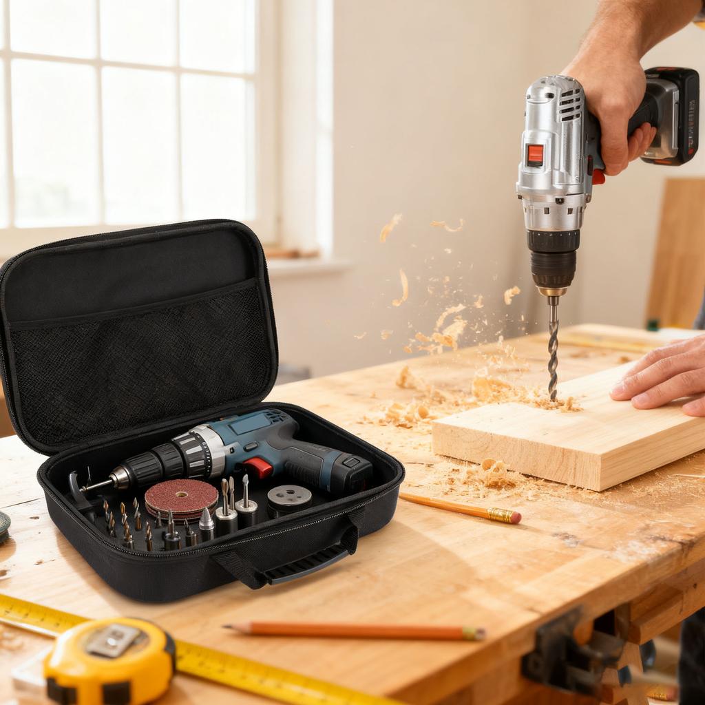 Electric Drill Storage Bag Small Cordless Electric Scissors Cutting Tool Portable Fabric Cutter Holder with Black