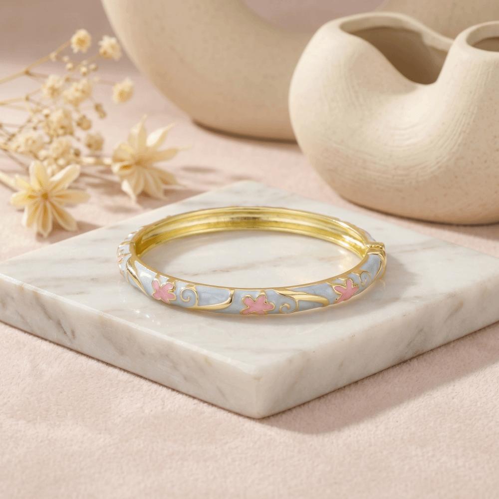 Vintage Enamel Bracelet Fresh and Sweet Enamel Dropped Glaze Bangle Party Jewelry