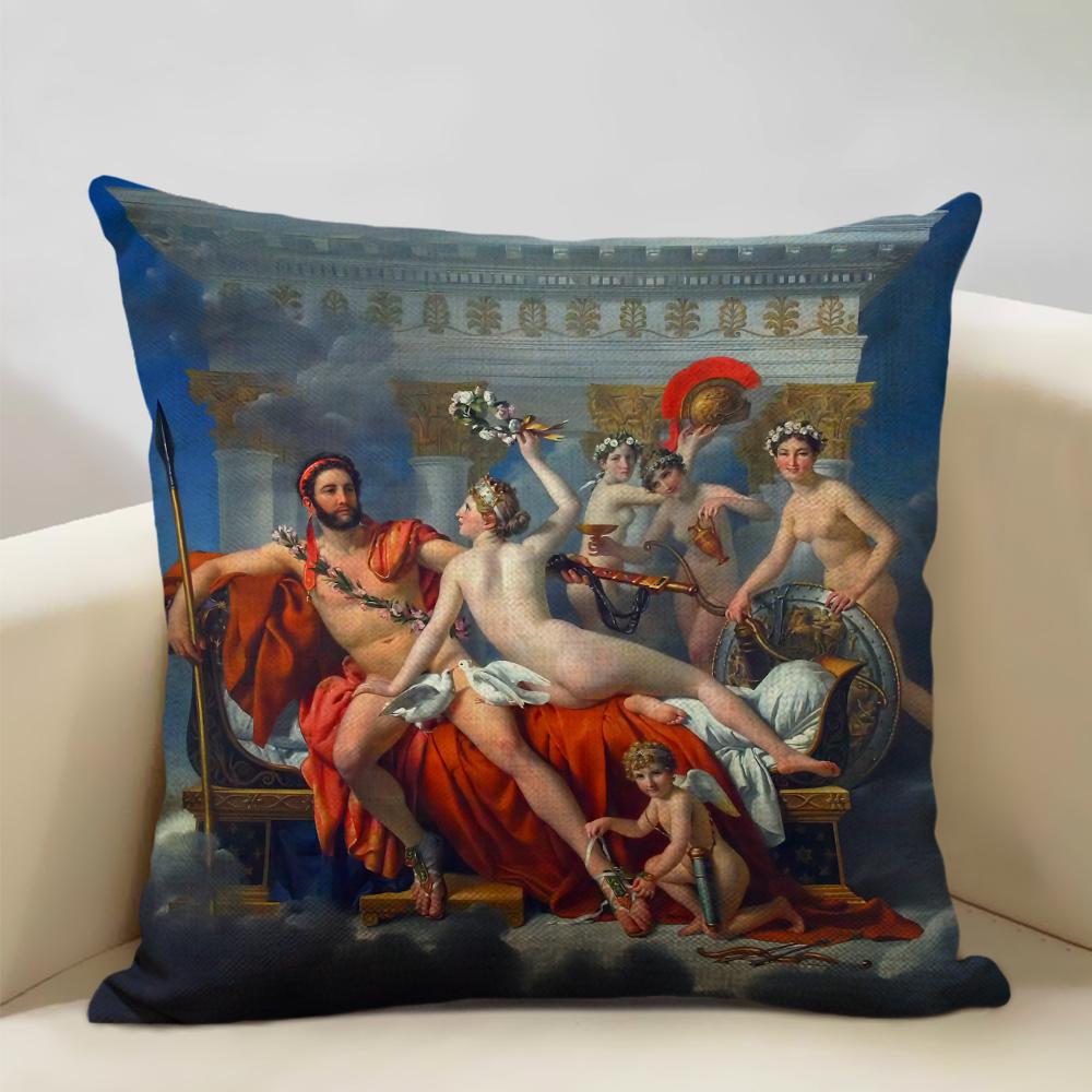 Neoclassicism Home Decorative Napoleon Oil Painting Sofa Throw Pillow Case Rome Spartacus Jacques Luis David Art Cushion Cover