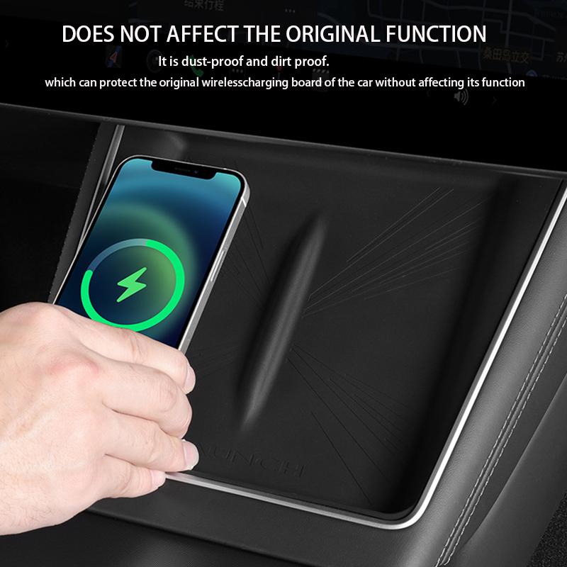 Silicone Wireless Charging Pad For Tesla Model Y Juniper 2025 Launch Anti Fouling Dustproof Decoration Charging Mat