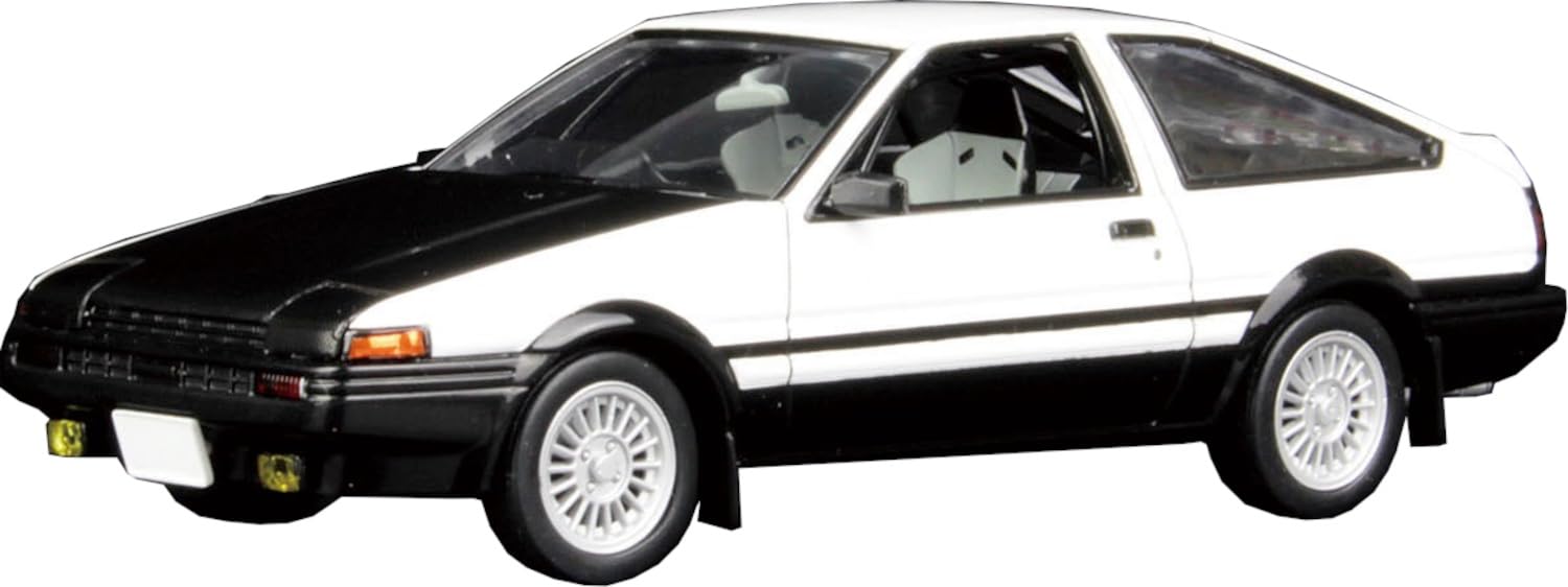 

PLATZ/MONO 1/32 Scale Automobile Kit: Toyota Sprinter Trueno AE86 Custom (White & Black + Black Hood), Pre-Colored Plastic Model Kit, MN03 (Car)