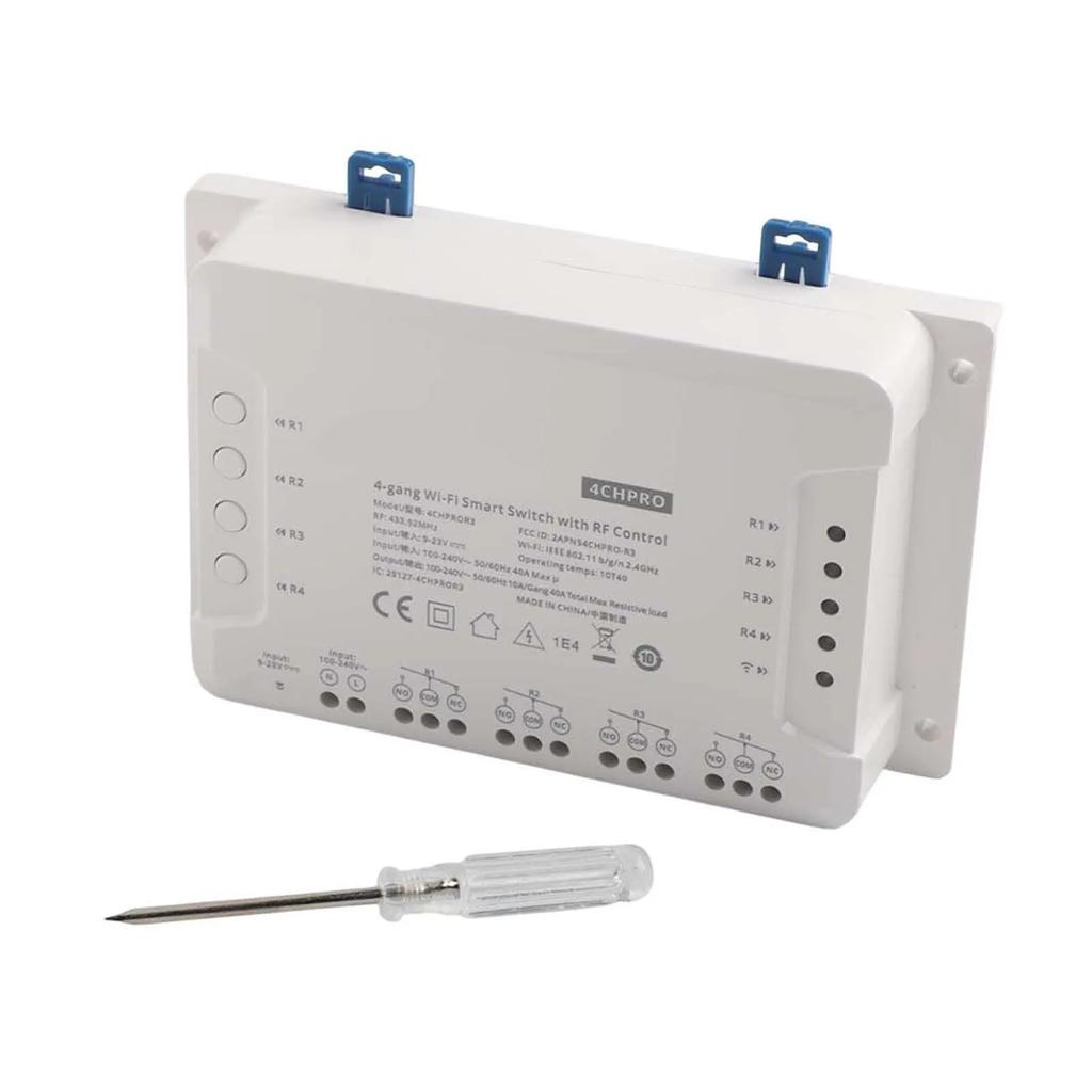 4-Channel PRO R3 Quad-Link Smart Switch Wifi Switch Module With 433Hz RF Remote Control And App Voice Control For Smart Home