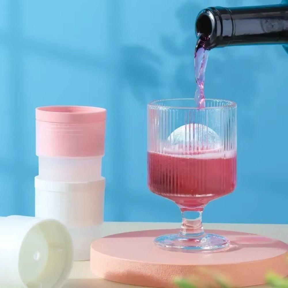 5PCS Large Silicone Ice Ball Mold Round Ice Ball Soft Ice Maker Easy Demoulding Reusable Ice Cube Machine For Whiskey