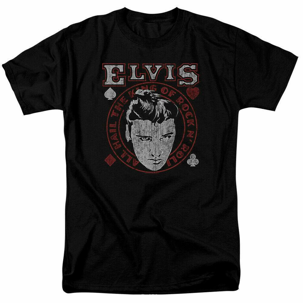 Elvis Presley Hail The King T Shirt Licensed Rock N Roll Band Music Merch Black XL
