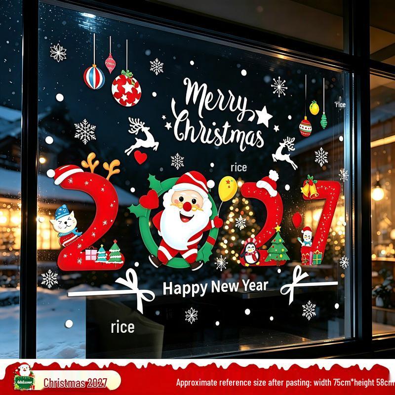 Santa Claus Christmas Window Cling Stickers for Tree and Scene Decoration