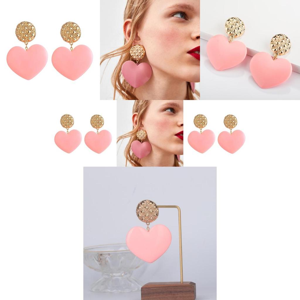 Trendy Alloy Candy Heart Earrings For Women Autumn 2021 Fashionable Jewelry