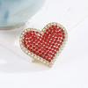 Trendy Rhinestone Love Brooches for Women Heart Valentine's Day Lapel Pins Jewelry Gifts