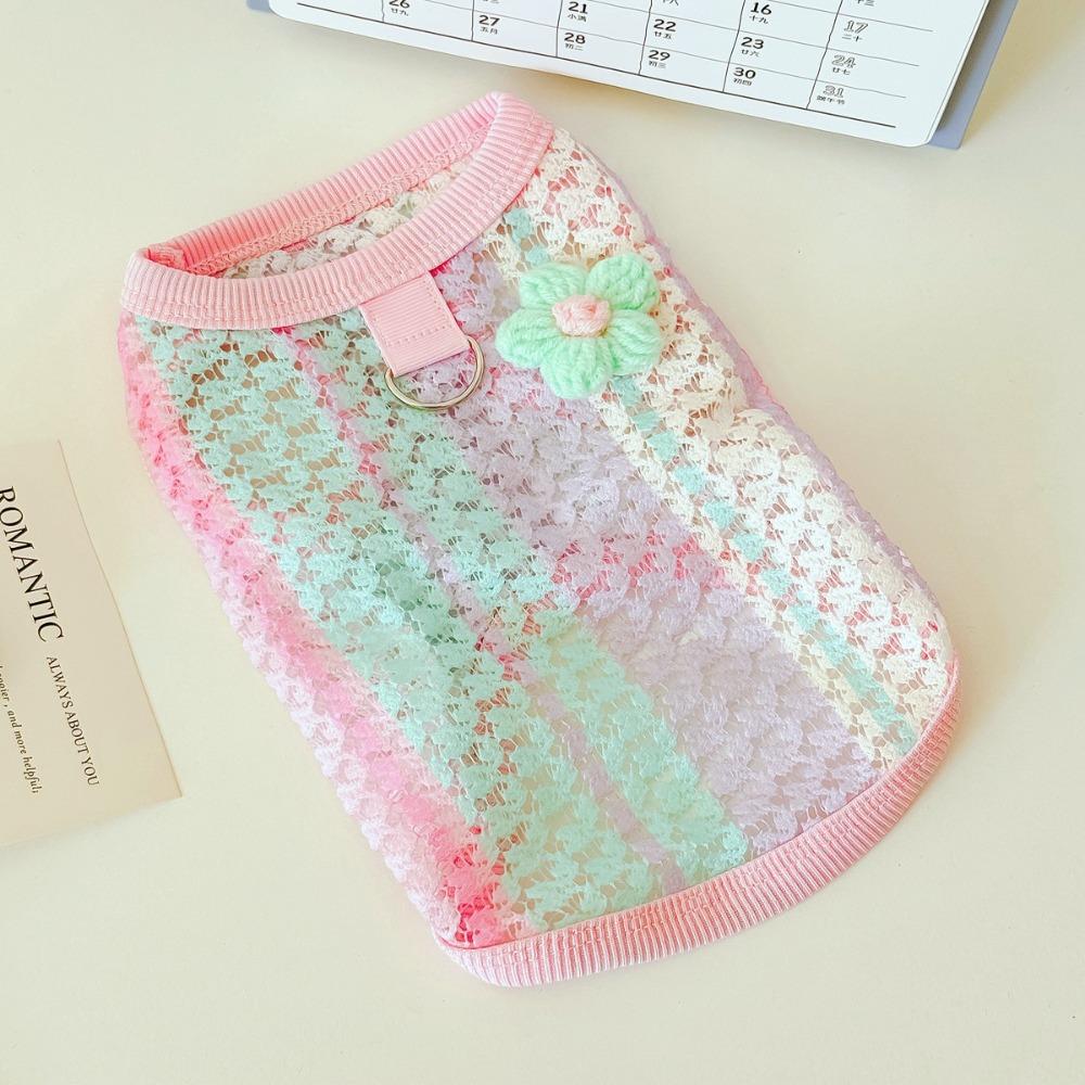 

Color Blocking Pet Dog Vest Breathable Dog Clothes Cute Style Dog Vest Daily Walk S-P-Vest