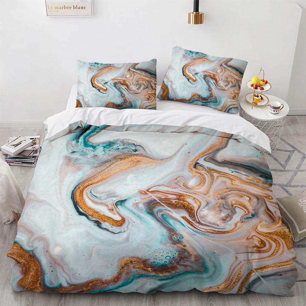 Geometric luxury honeycomb stone pattern 3D printed bedding set queen size 2/3pcs microfiber duvet cover cool style