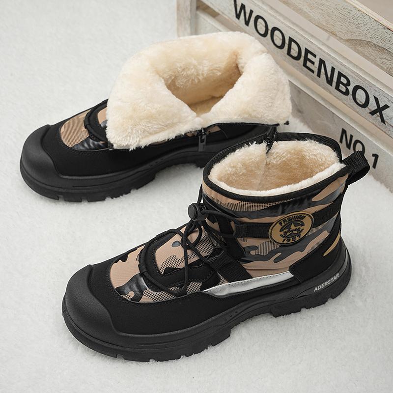 Men Snow Shoes Casual Winter Plush Warm Boots Platform Sneakers Male High Tops Cotton Shoes