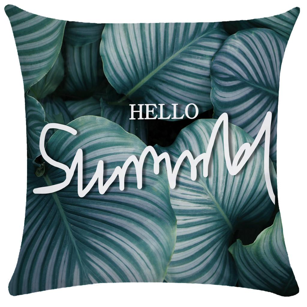 Green Plant Leaf Pillow Case Decorative Pillowcases Plush Cushion Cover 50X50 Nordic Leaves Throw Pillowslip Hotel Garden 45X45
