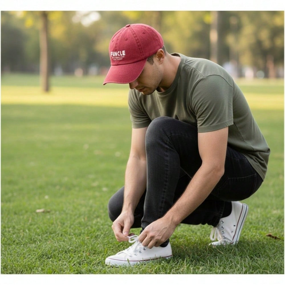[Unisex Baseball Cap] Funcle Print Adjustable Hat Breathable Soft Fabric Casual Vintage Daily Wear Gift For Uncle