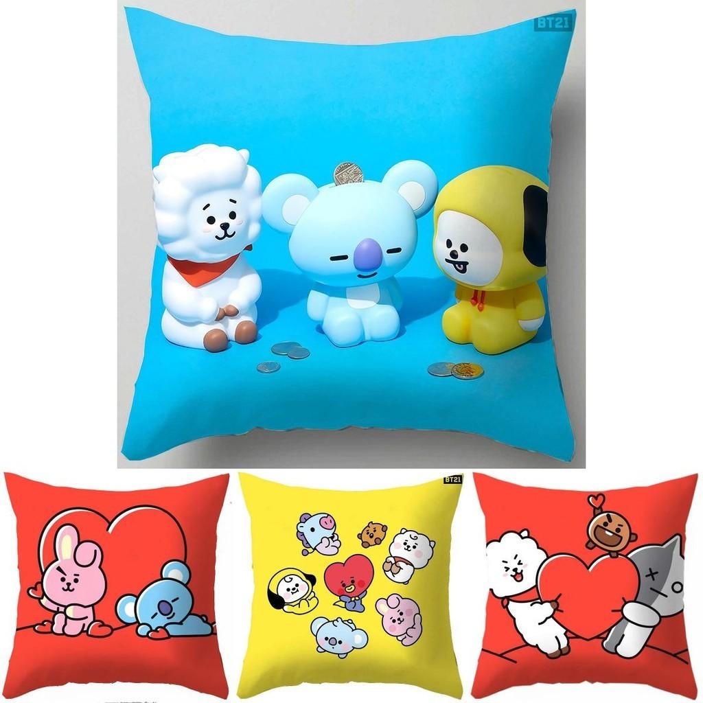 Charming Bt21 Cartoon Cushion Cover For Stylish Home Decor And Comfortable Seating