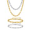 Paperclip Chain Necklace, Stainless Steel Layering Neck Zircon for Women, Hip Pop Necklace 5mm