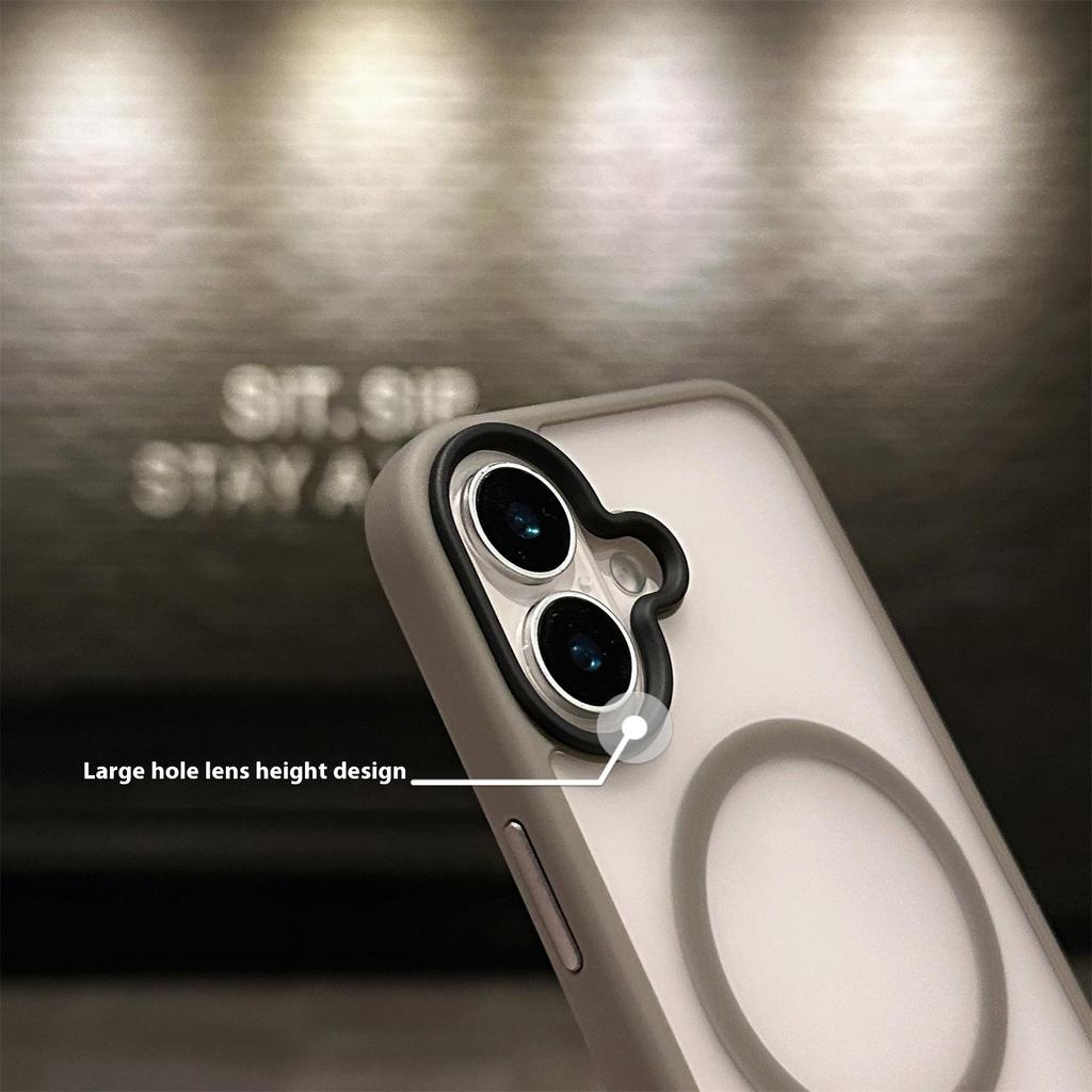 For iPhone 16 Plus Case Compatible with MagSafe Acrylic+TPU Translucent Matte Back Cover