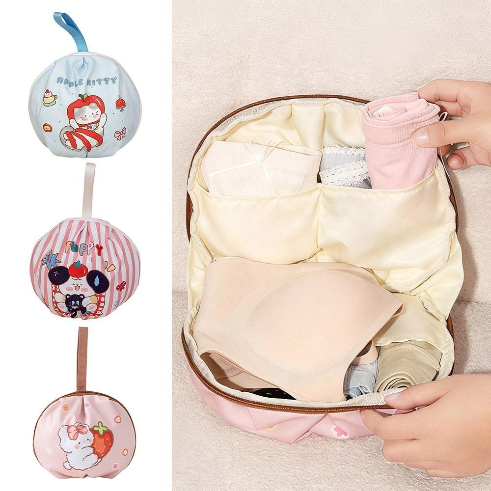 Cartoon Bra Underwear Storage Bag Large Capacity Dopamine Underwear Socks Storage Pouch Waterproof Cosmetic Bag Women Girls