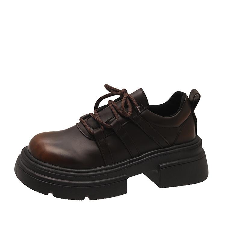 

Маленькие кожаные туфли женские осенние новые туфли Мэри Джейн на платформе женские туфли коричневые одинарные туфли 40 коричневый