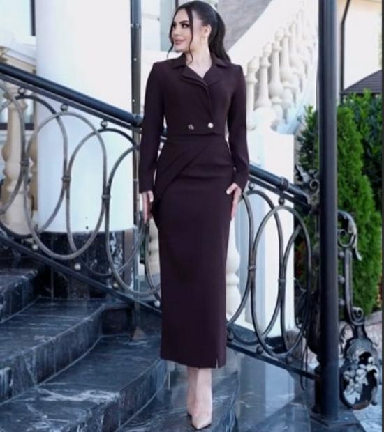 2025 Autumn Chic Suit Jacket & High-Waist Slim Midi Skirt Set