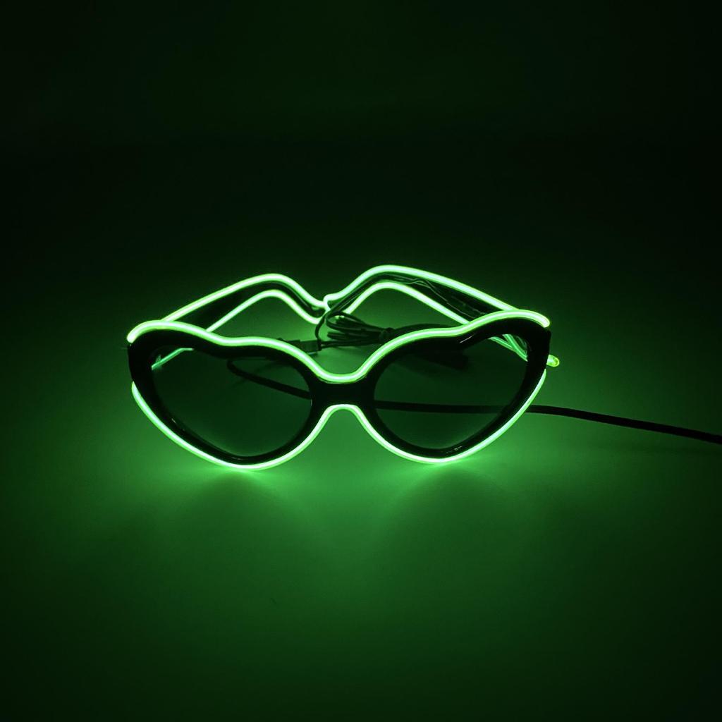 Occhiali da Sole Luminosi a LED a Forma di Cuore per Feste