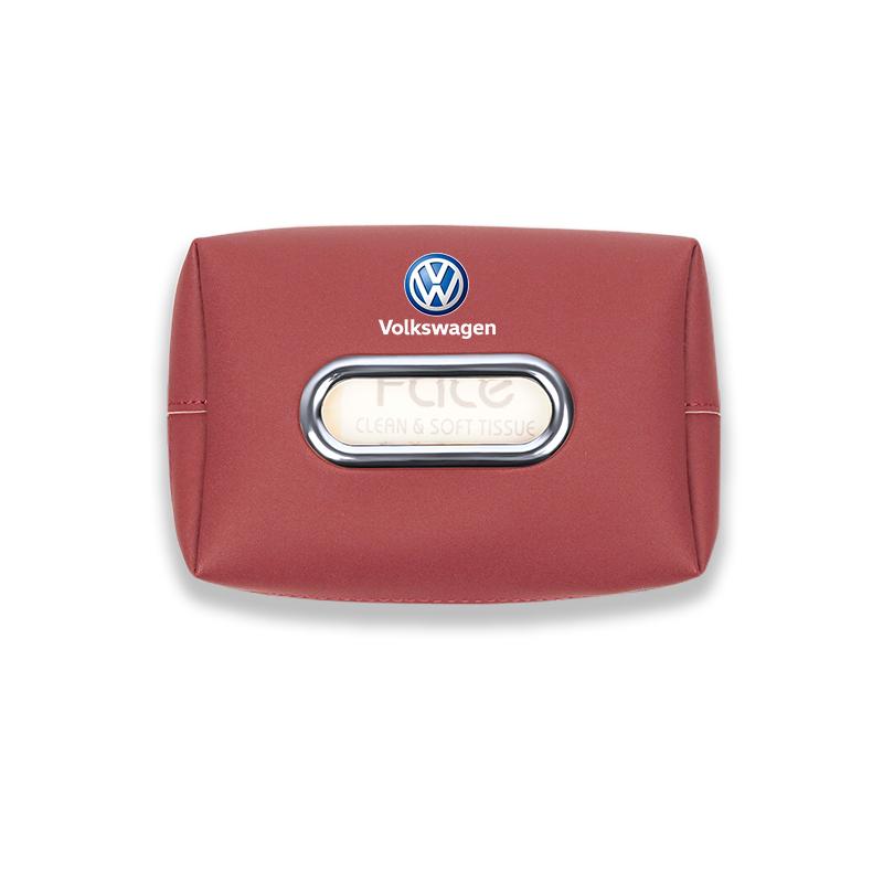 Car Seat Back Tissue Box Auto Leather Tissue Holder Valve Cap For VW Golf Amarok T5 Phaeton Teramont ID3 Tiguan T-Cross Passat M Ze2