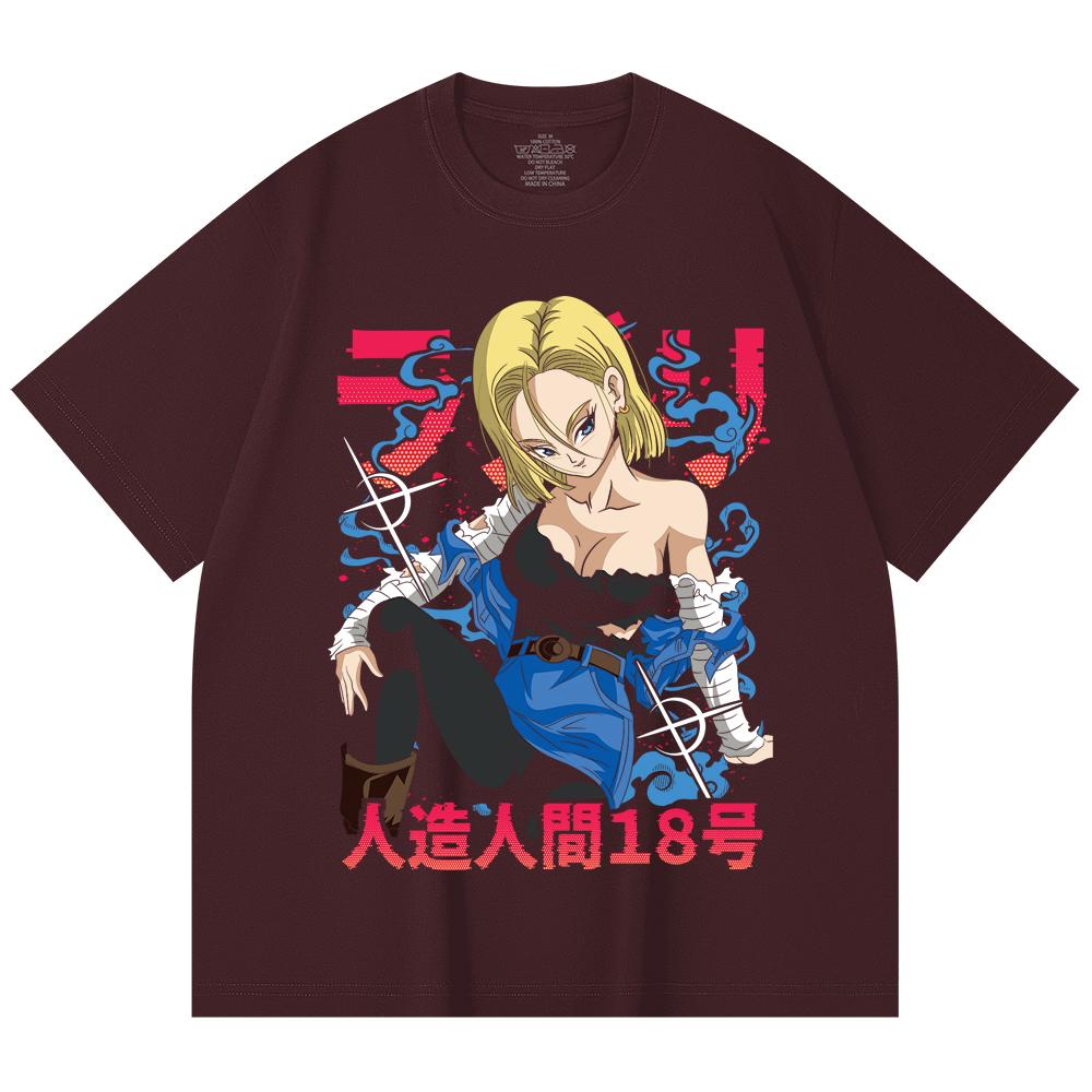 230 Gsm 100% Cotton Dragon Ball V24 Android Print Unisex Heavy Cotton T Shirt