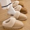 Simple high-grade plush cotton slippers autumn and winter piled thickened non-slip warm antibacterial deodorant cotton mop