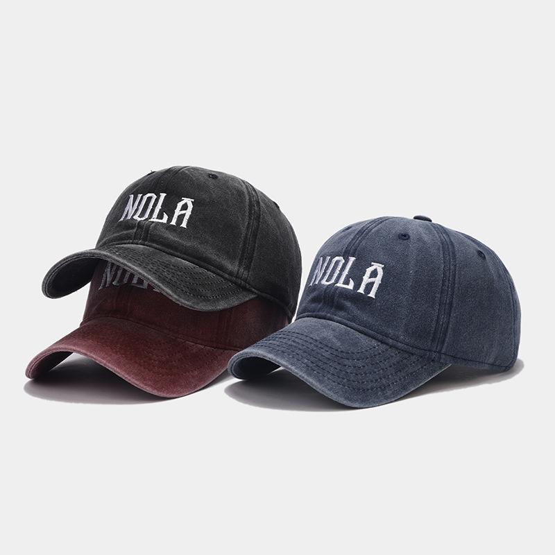 Four Seasons Can Wear Hats NOLA Letter Embroidered Baseball Cap Men's and Women's Casual Versatile Cap Sun Hat Tide