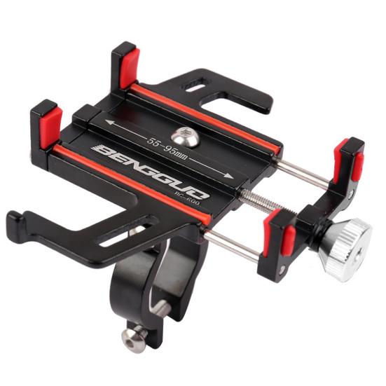 Bicycle Phone Holder Screw Mounted Adjustable Knob Anti-slip Shockproof Aluminum Alloy Phones Fixing Universal Handlebar Motorbike Cell Phone