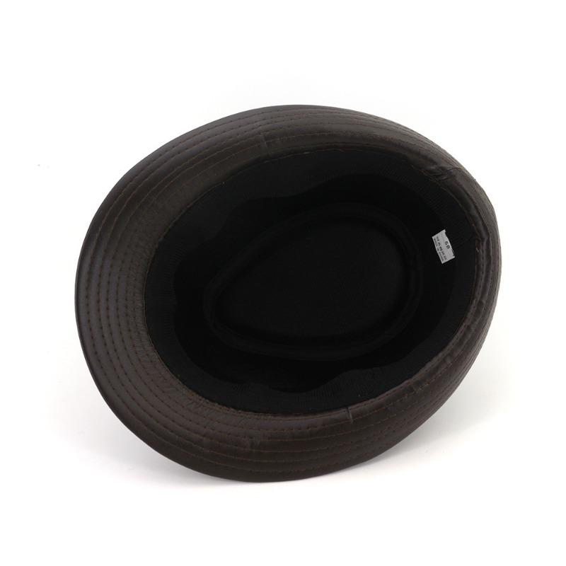 British Top Jazz Hat Minimalist PU Leather Gentleman Hats Men's and Women's Couple Hat Fedoras Party Wedding Cap Father Hat Gift