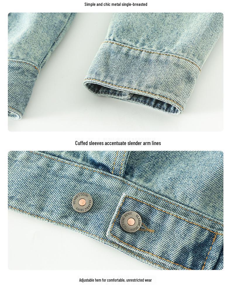 Xin Ge Women's Retro Denim Jacket - Autumn 2025 Versatile Petite Loose Fit