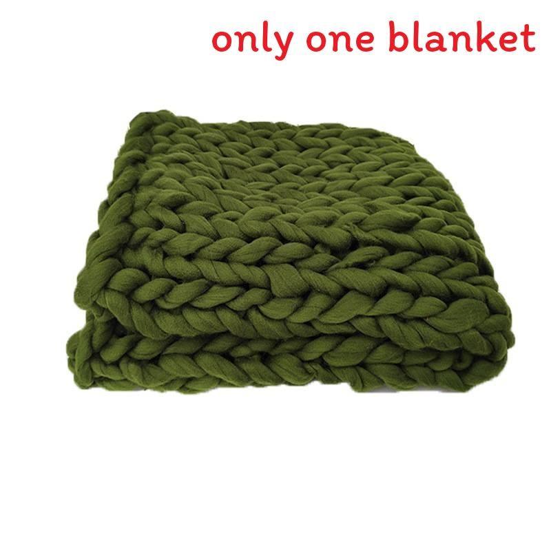 Bearaby Weaving Ultra Coarse Blanket With Solid Color Design For Household Daily