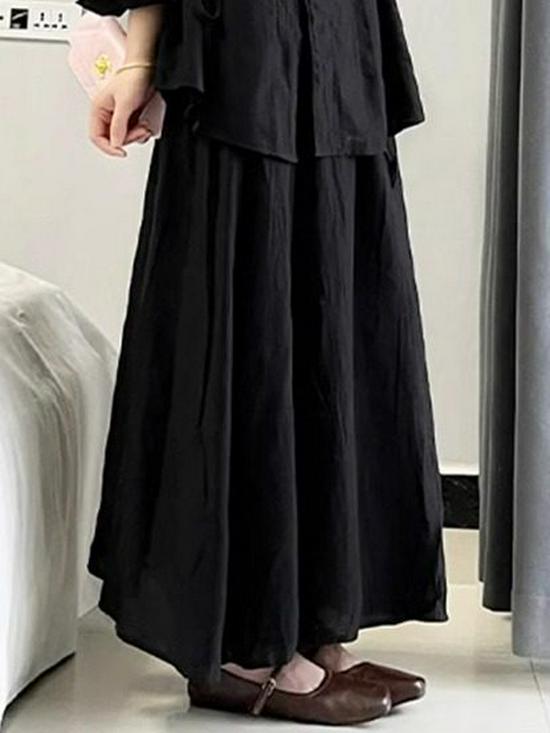 Early Autumn Women s Zen-Inspired Chinese Style Shirt & Skirt Set XL (120-140 jin recommended)