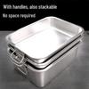 Thickened Stainless Steel Rectangular Food Pan with Lid