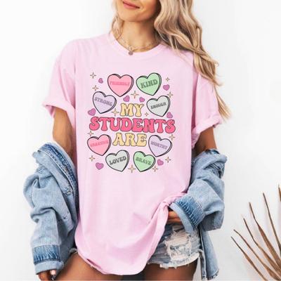 My Students Are My Valentines Shirt Valentine Teacher Gift Teacher Hearts Valentine's Day Shirt Comfortable Personality