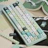 Xunyishu Keycap Cherry 144Keys Pbt Five-Sided Thermal Sublimation Gradient Green Iso/Alice Layout Keycap 2.25/2.75U Space Bar