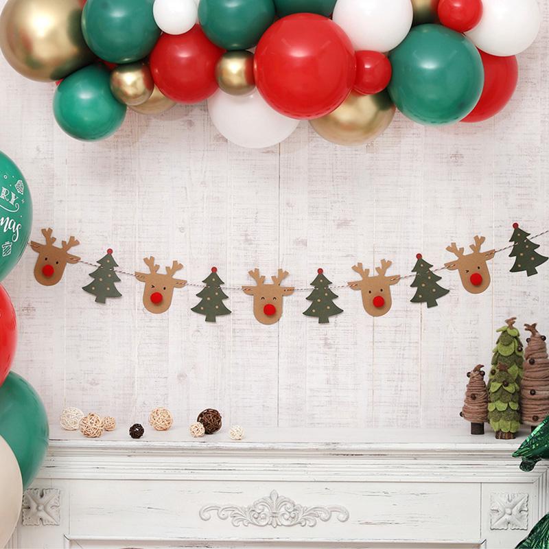 Christmas Decorations Hanging Banner Accessories Home Wall Decoraitons New Year Party Backdrops Hanging Flags Navidad