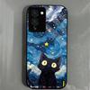Case for infinix NOTE 12 G96 Anime Black Cat Starry Cloud Print Phone Cover Acrylic Hard Back Shell With Flexible TPU Edge