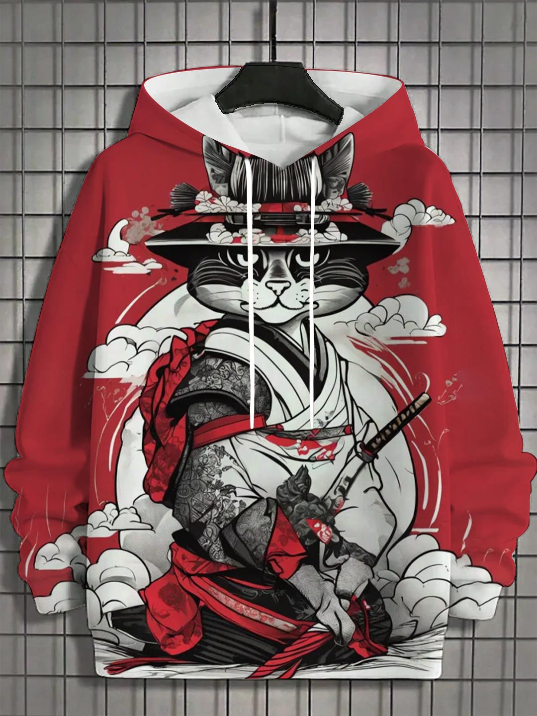 Осень и зима Новая мужская толстовка с капюшоном с 3D принтом во весь рост и принтом — фото 7