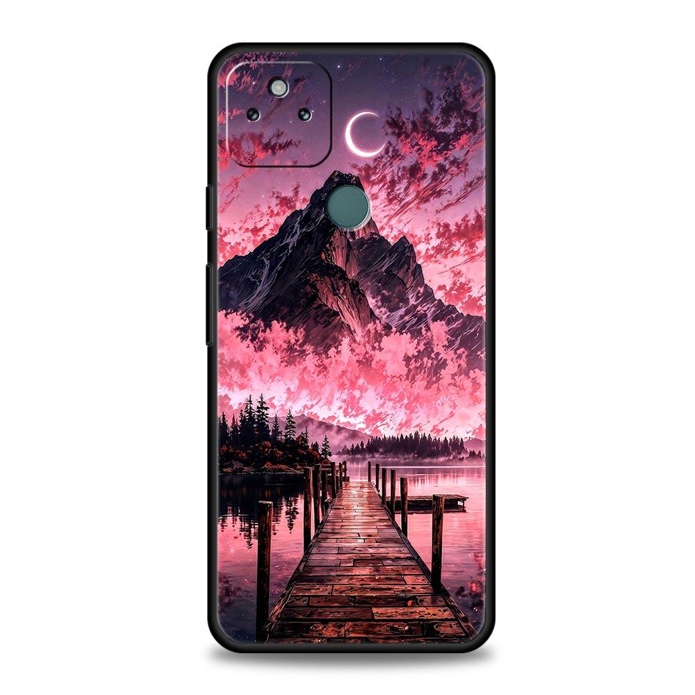 Pink Sunset Mountain Phone Case Cover for Google Pixel 10 9 8 7 6 9A 8A 7A 6A Pro Shockproof Soft TPU 9 Pro XL Shell Capas Coque