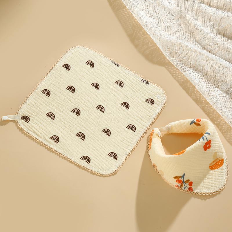 Baby Cotton Bib & Scarf Set - Infant Triangle Design