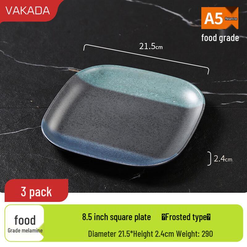 VAKADA Melamine Rectangular Serving Plates, 3-Pack