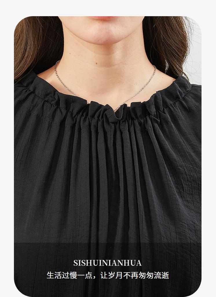 Summer New Fashionable Sleeveless Pleated Elastic Design Casual Temperament Dress