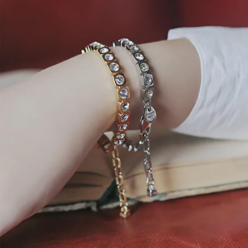 DYRBERG KERN Verstellbares österreichisches Kristall-Diamant-Armband für Damen