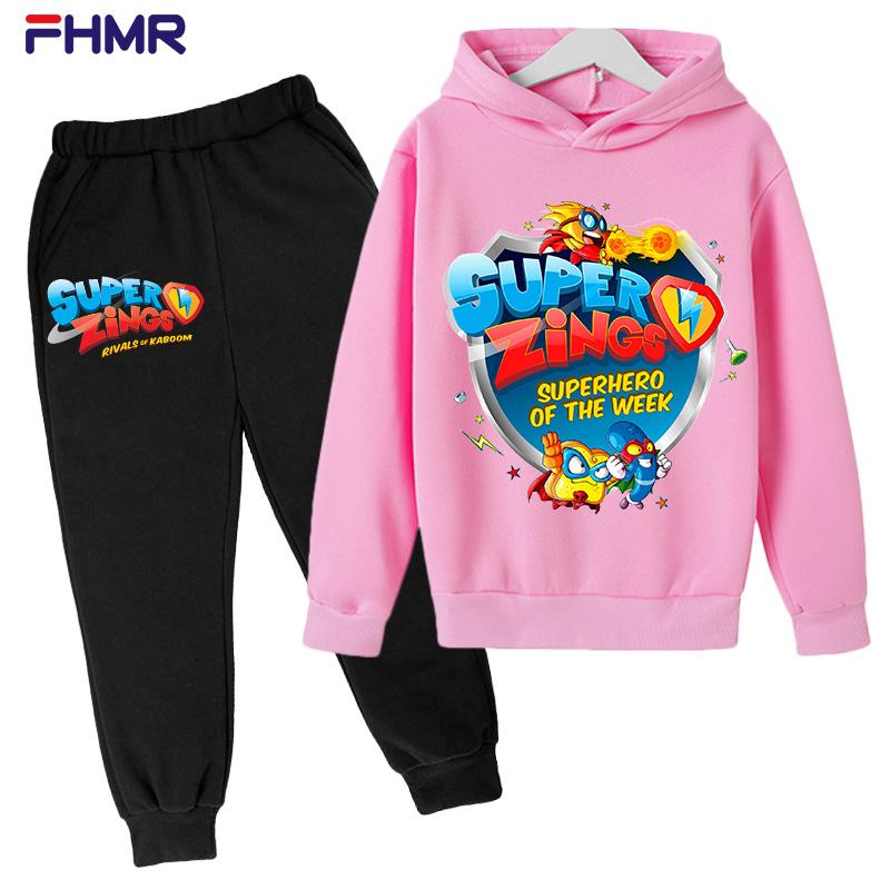Super zings 4-14G Kids Boys Kapuci+bikses komplekti Jauni rudens zīdaiņu topi Apģērbi Maziem bērniem Ikdienas sporta krekls Uzvalks Bērnu Apģērbs