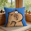 Cute Kicapara Cartoon Cushion Cover Silky Short Plush Invisible Zipper Dustproof Sofa Pillow Case For Home Decor