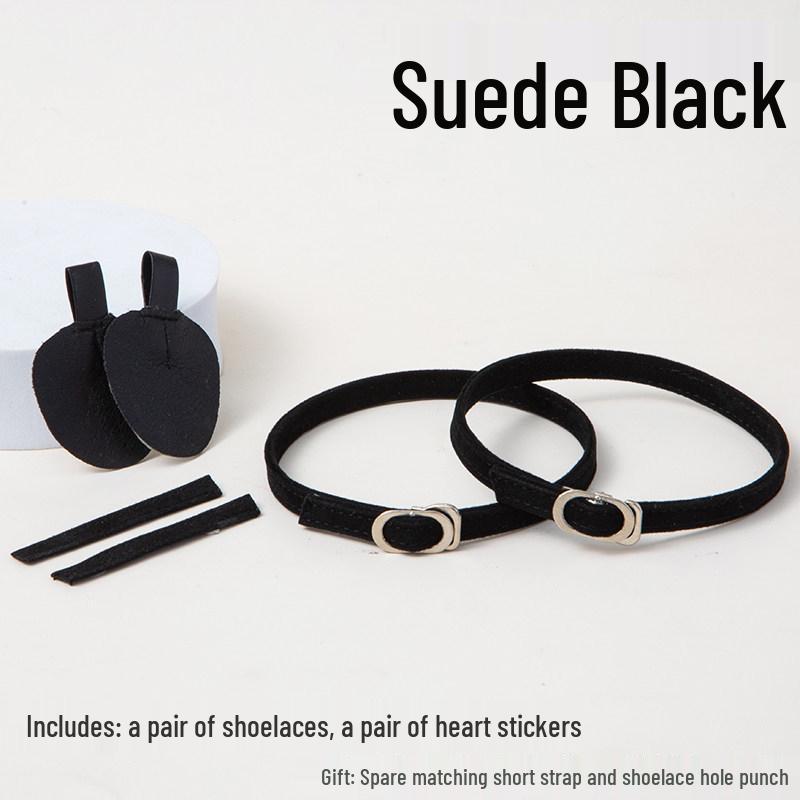 Non-Slip High Heel Strap with Suede Matte Finish - Secure Tie-Up Buckle Design