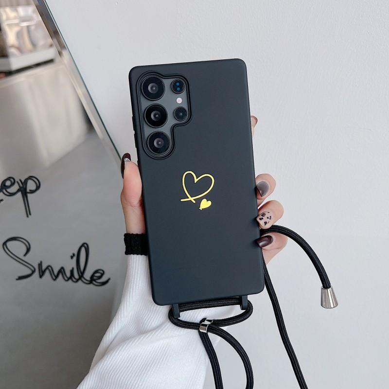 

Love Lanyard Case For Samsung Galaxy S26 S25 Ultra S24 Plus S21 S23 FE A55 A56 A36 A17 Candy Shockproof Crossbody Strap Cover A17&Case & Strap