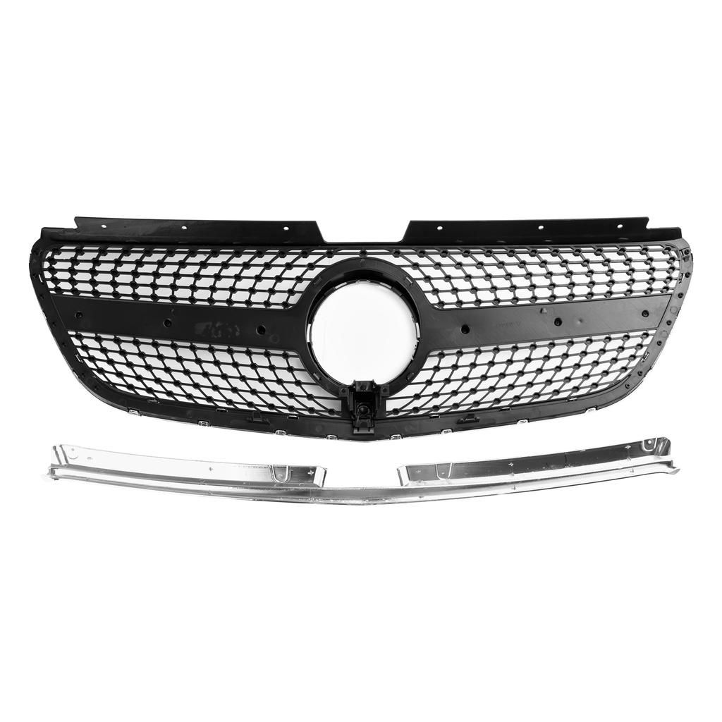 Diamond Front Bumper Grill Grille Fit Mercedes Vito W447 2015-19 GT Stlye